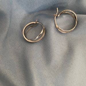 Rhinestones and Silver Earrings